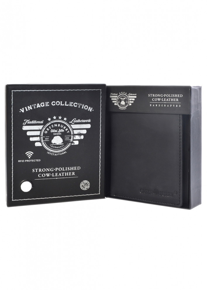 Vintage RFID Kombibörse 2tlg. black Leder